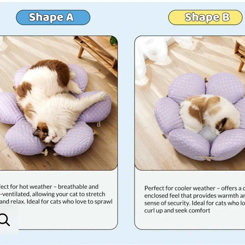 Happy and Polly Flower Petal Cooling Cat Bed